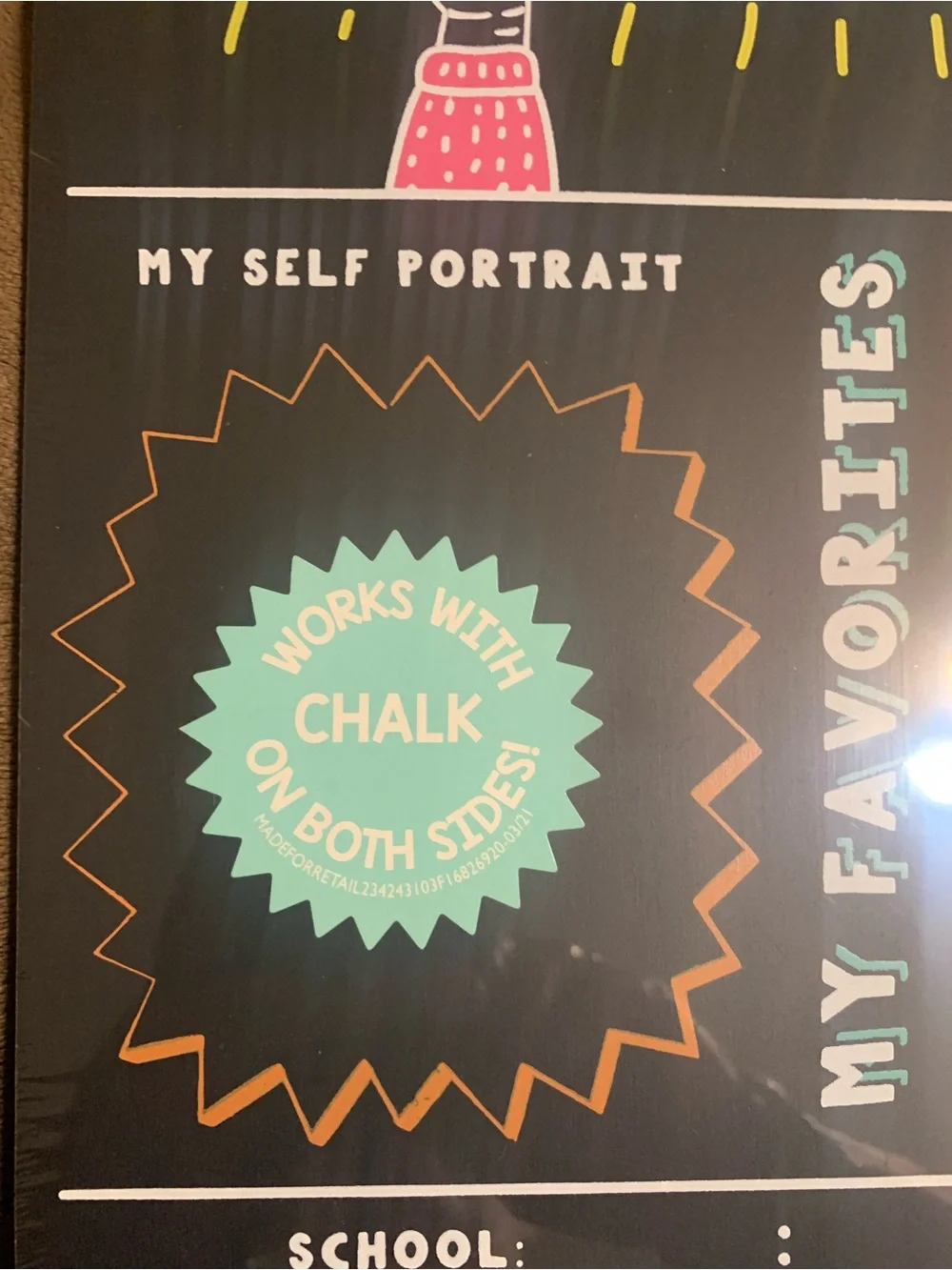 First Day of School Chalkboard Sign - Black Brand New with Chalk